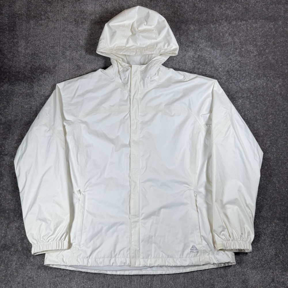 Nike ACG Jacket Women's XL White FitStorm Lightweight Nylon Full Zip Hooded